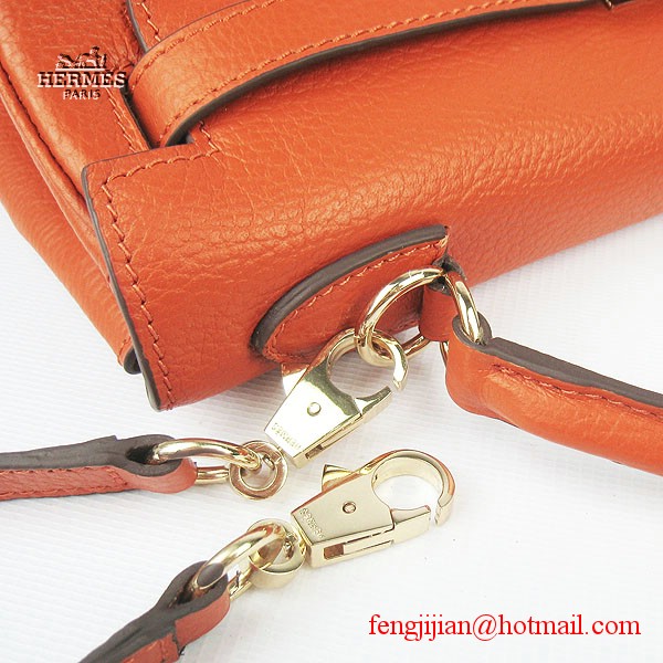 Hermes Kelly 32cm Togo Leather Bag Orange 6108 Gold Hardware